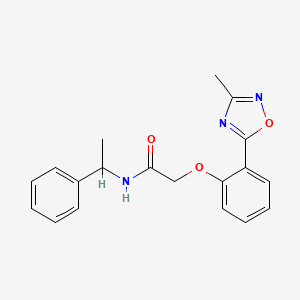 molecular formula C19H19N3O3 B7710397 2-(2-(3-methyl-1,2,4-oxadiazol-5-yl)phenoxy)-N-(1-phenylethyl)acetamide 
