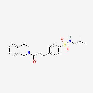 molecular formula C22H28N2O3S B7710408 4-(3-(3,4-dihydroisoquinolin-2(1H)-yl)-3-oxopropyl)-N-isobutylbenzenesulfonamide 
