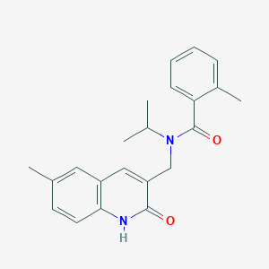 molecular formula C22H24N2O2 B7710413 N-((2-hydroxy-6-methylquinolin-3-yl)methyl)-N-isopropyl-2-methylbenzamide 