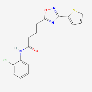 molecular formula C16H14ClN3O2S B7710435 N-(2-chlorophenyl)-4-(3-(thiophen-2-yl)-1,2,4-oxadiazol-5-yl)butanamide 