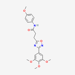 molecular formula C21H23N3O6 B7710446 N-(4-methoxyphenyl)-3-(3-(3,4,5-trimethoxyphenyl)-1,2,4-oxadiazol-5-yl)propanamide 