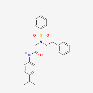molecular formula C26H30N2O3S B7710447 N-[(4-methoxyphenyl)methyl]-2-[N-(2-phenylethyl)4-methylbenzenesulfonamido]acetamide 