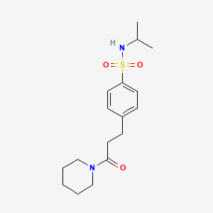 molecular formula C17H26N2O3S B7710470 N-isopropyl-4-(3-oxo-3-(piperidin-1-yl)propyl)benzenesulfonamide 