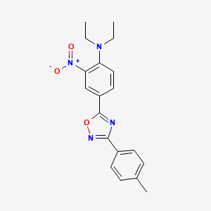 molecular formula C19H20N4O3 B7710471 N,N-diethyl-2-nitro-4-(3-(p-tolyl)-1,2,4-oxadiazol-5-yl)aniline 