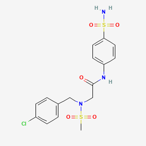 molecular formula C16H18ClN3O5S2 B7710477 2-[(4-Chlorophenyl)methyl-methylsulfonylamino]-N-(4-sulfamoylphenyl)acetamide CAS No. 710980-72-6