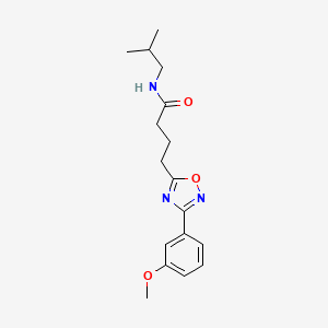 molecular formula C17H23N3O3 B7710481 N-isobutyl-4-(3-(3-methoxyphenyl)-1,2,4-oxadiazol-5-yl)butanamide 
