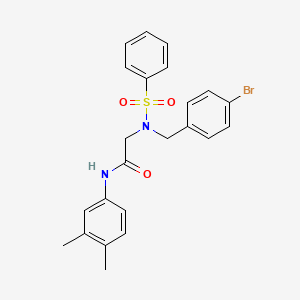 molecular formula C23H23BrN2O3S B7710484 2-{N-[(4-bromophenyl)methyl]benzenesulfonamido}-N-cyclohexylacetamide 