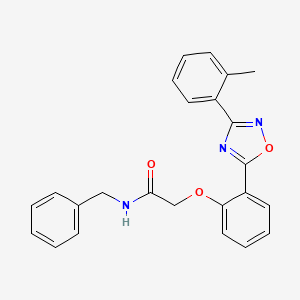 molecular formula C24H21N3O3 B7710491 N-benzyl-2-(2-(3-(o-tolyl)-1,2,4-oxadiazol-5-yl)phenoxy)acetamide 