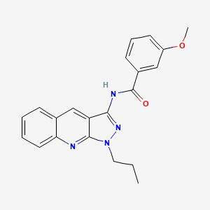 molecular formula C21H20N4O2 B7710498 3-methoxy-N-(1-propyl-1H-pyrazolo[3,4-b]quinolin-3-yl)benzamide 
