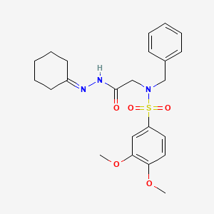 molecular formula C23H29N3O5S B7710505 N-benzyl-N-(2-(2-cyclohexylidenehydrazinyl)-2-oxoethyl)-3,4-dimethoxybenzenesulfonamide 