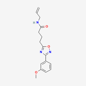 molecular formula C16H19N3O3 B7710509 N-allyl-4-(3-(3-methoxyphenyl)-1,2,4-oxadiazol-5-yl)butanamide 