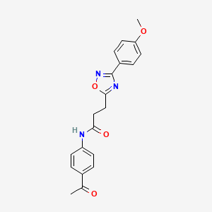 molecular formula C20H19N3O4 B7710541 N-(4-acetylphenyl)-3-(3-(4-methoxyphenyl)-1,2,4-oxadiazol-5-yl)propanamide 