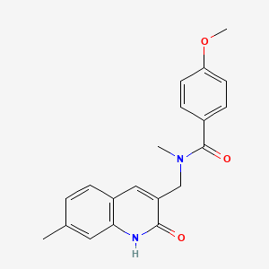 molecular formula C20H20N2O3 B7710584 N-((2-hydroxy-7-methylquinolin-3-yl)methyl)-4-methoxy-N-methylbenzamide 