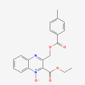 molecular formula C20H18N2O5 B7710592 2-(ethoxycarbonyl)-3-(((4-methylbenzoyl)oxy)methyl)quinoxaline 1-oxide 