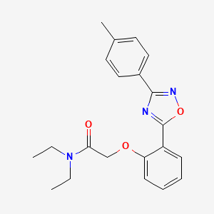 molecular formula C21H23N3O3 B7710604 N,N-diethyl-2-(2-(3-(p-tolyl)-1,2,4-oxadiazol-5-yl)phenoxy)acetamide 