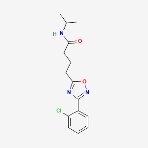 molecular formula C15H18ClN3O2 B7710605 4-(3-(2-chlorophenyl)-1,2,4-oxadiazol-5-yl)-N-isopropylbutanamide 