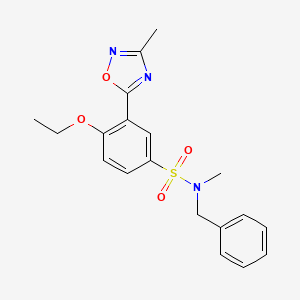 molecular formula C19H21N3O4S B7710632 N-benzyl-4-ethoxy-N-methyl-3-(3-methyl-1,2,4-oxadiazol-5-yl)benzenesulfonamide 
