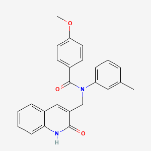 N-((2-hydroxyquinolin-3-yl)methyl)-4-methoxy-N-(m-tolyl)benzamide