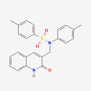molecular formula C24H22N2O3S B7710644 N-((2-hydroxyquinolin-3-yl)methyl)-4-methyl-N-(p-tolyl)benzenesulfonamide 