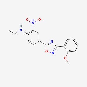 molecular formula C17H16N4O4 B7710645 N-ethyl-4-(3-(2-methoxyphenyl)-1,2,4-oxadiazol-5-yl)-2-nitroaniline 