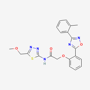 molecular formula C21H19N5O4S B7710648 N-(5-(methoxymethyl)-1,3,4-thiadiazol-2-yl)-2-(2-(3-(o-tolyl)-1,2,4-oxadiazol-5-yl)phenoxy)acetamide 
