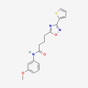molecular formula C17H17N3O3S B7710655 N-(3-methoxyphenyl)-4-(3-(thiophen-2-yl)-1,2,4-oxadiazol-5-yl)butanamide 
