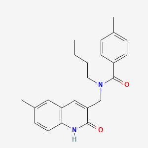 N-butyl-N-((2-hydroxy-6-methylquinolin-3-yl)methyl)-4-methylbenzamide