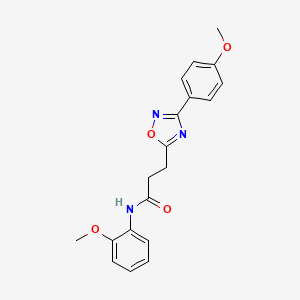 molecular formula C19H19N3O4 B7710676 N-(2-methoxyphenyl)-3-(3-(4-methoxyphenyl)-1,2,4-oxadiazol-5-yl)propanamide 