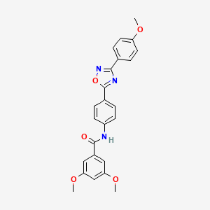 molecular formula C24H21N3O5 B7710698 3,5-dimethoxy-N-(4-(3-(4-methoxyphenyl)-1,2,4-oxadiazol-5-yl)phenyl)benzamide 