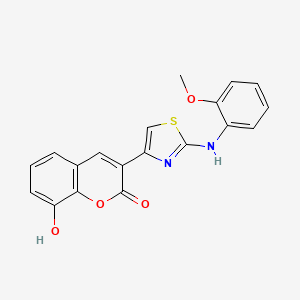 molecular formula C19H14N2O4S B7710703 8-Hydroxy-3-(2-((2-methoxyphenyl)amino)thiazol-4-yl)-2H-chromen-2-one CAS No. 1629212-59-4