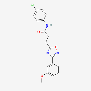 molecular formula C18H16ClN3O3 B7710707 N-(4-chlorophenyl)-3-(3-(3-methoxyphenyl)-1,2,4-oxadiazol-5-yl)propanamide 