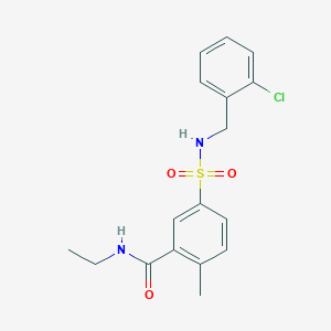 molecular formula C17H19ClN2O3S B7710751 N-ethyl-2-methyl-5-[(3-nitrophenyl)sulfamoyl]benzamide 