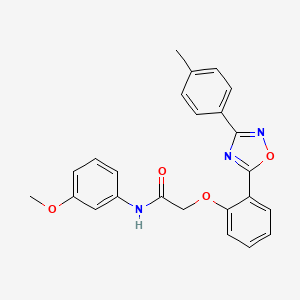 molecular formula C24H21N3O4 B7710764 N-(3-methoxyphenyl)-2-(2-(3-(p-tolyl)-1,2,4-oxadiazol-5-yl)phenoxy)acetamide 