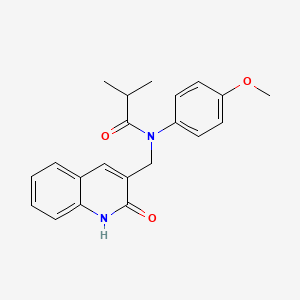 molecular formula C21H22N2O3 B7710765 N-((2-hydroxyquinolin-3-yl)methyl)-N-(4-methoxyphenyl)isobutyramide 
