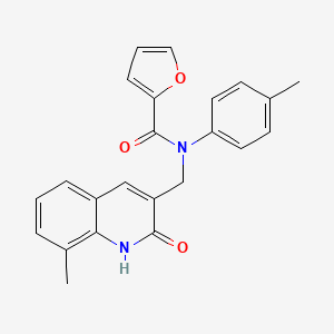molecular formula C23H20N2O3 B7710766 N-((2-hydroxy-8-methylquinolin-3-yl)methyl)-N-(p-tolyl)furan-2-carboxamide 
