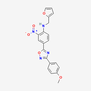 molecular formula C20H16N4O5 B7710780 N-(furan-2-ylmethyl)-4-(3-(4-methoxyphenyl)-1,2,4-oxadiazol-5-yl)-2-nitroaniline 