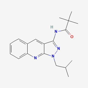 molecular formula C19H24N4O B7710785 N-(1-isobutyl-1H-pyrazolo[3,4-b]quinolin-3-yl)pivalamide 