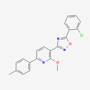 molecular formula C21H16ClN3O2 B7710794 5-(2-chlorophenyl)-3-(2-methoxy-6-(p-tolyl)pyridin-3-yl)-1,2,4-oxadiazole 
