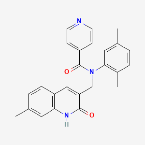 N-(2,5-dimethylphenyl)-N-((2-hydroxy-7-methylquinolin-3-yl)methyl)isonicotinamide