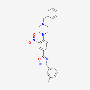 5-(4-(4-benzylpiperazin-1-yl)-3-nitrophenyl)-3-(m-tolyl)-1,2,4-oxadiazole