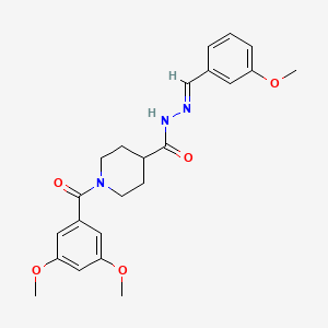 molecular formula C23H27N3O5 B7710861 (E)-1-(3,5-dimethoxybenzoyl)-N'-(3-methoxybenzylidene)piperidine-4-carbohydrazide 