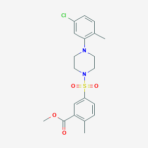 molecular formula C20H23ClN2O4S B7710885 Methyl 5-((4-(5-chloro-2-methylphenyl)piperazin-1-yl)sulfonyl)-2-methylbenzoate CAS No. 2214626-27-2