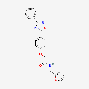 molecular formula C21H17N3O4 B7710891 N-(furan-2-ylmethyl)-2-(4-(3-phenyl-1,2,4-oxadiazol-5-yl)phenoxy)acetamide 