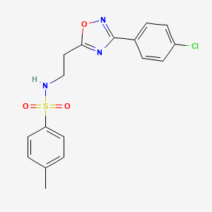 molecular formula C17H16ClN3O3S B7710920 N-(2-(3-(4-chlorophenyl)-1,2,4-oxadiazol-5-yl)ethyl)-4-methylbenzenesulfonamide 