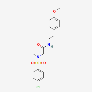 molecular formula C18H21ClN2O4S B7710945 1-[2-(N-methyl4-chlorobenzenesulfonamido)acetyl]piperidine-4-carboxamide 