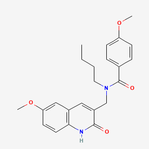 molecular formula C23H26N2O4 B7710957 N-butyl-N-((2-hydroxy-6-methoxyquinolin-3-yl)methyl)-4-methoxybenzamide 
