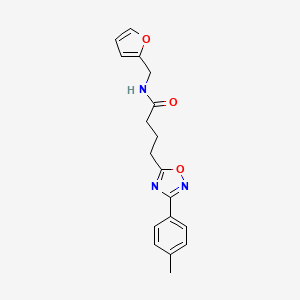 molecular formula C18H19N3O3 B7710970 N-(furan-2-ylmethyl)-4-(3-(p-tolyl)-1,2,4-oxadiazol-5-yl)butanamide 