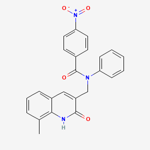 molecular formula C24H19N3O4 B7711004 N-((2-hydroxy-8-methylquinolin-3-yl)methyl)-4-nitro-N-phenylbenzamide 