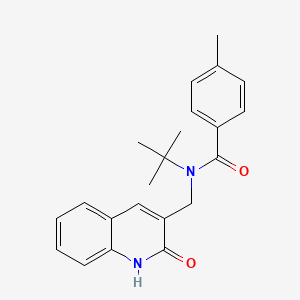 N-(tert-butyl)-N-((2-hydroxyquinolin-3-yl)methyl)-4-methylbenzamide
