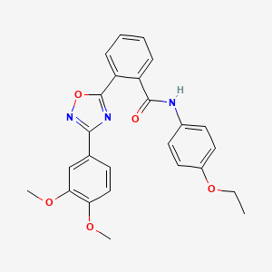 molecular formula C25H23N3O5 B7711009 2-(3-(3,4-dimethoxyphenyl)-1,2,4-oxadiazol-5-yl)-N-(4-ethoxyphenyl)benzamide 
